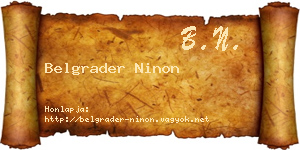 Belgrader Ninon névjegykártya